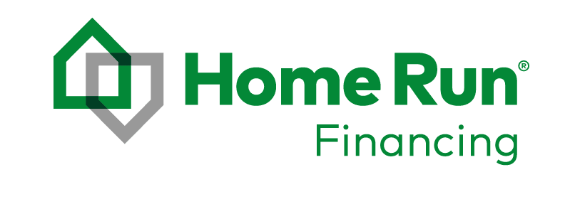 Home Run Financing logo with a green house icon and the words Home Run Financing in green text on a white background.
