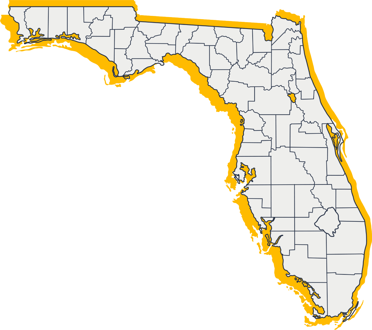 florida map Florida Service Map – APC Roofing