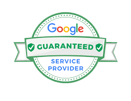 A circular badge displays the Google logo, the text Guaranteed with checkmarks, and Service Provider underneath.